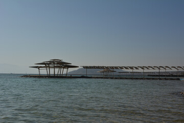 Dead sea beaches in Israel View of Jordan.