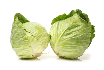 Fototapeta premium Green cabbage isolated on white background