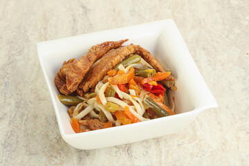 Chinese wok with chicken and teriyaki