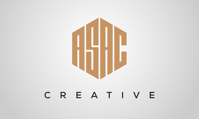 letters ASAC creative polygon hexagon logo victor template	
