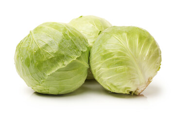 Green cabbage isolated on white background