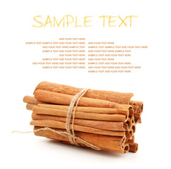 cinnamon sticks isolated on white