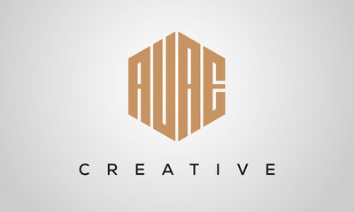 letters AUAE creative polygon hexagon logo victor template	