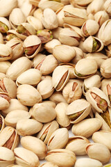 Pistachios on a white background