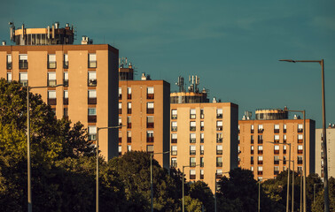 Ex-soviet concrete block houses in eastern-europe