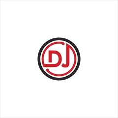 Fototapeta premium initials d j logo vector music template