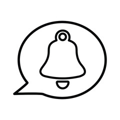 Alert, notification, reminder, warning line icon. Outline vector.