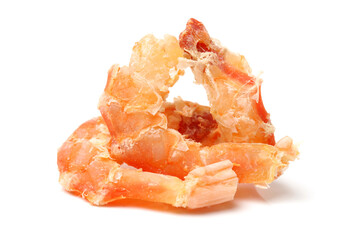 dried shrimp on white background 