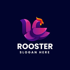 Fototapeta premium Vector Logo Illustration Rooster Gradient Colorful Style.