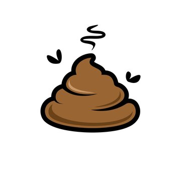 poop vector. stinky shit with flies emoji vector, Bunch of brown shit icon in trendy line style vector image. Dog Poop logo symbol sign. Cartoon style poo. cream Vector illustration image