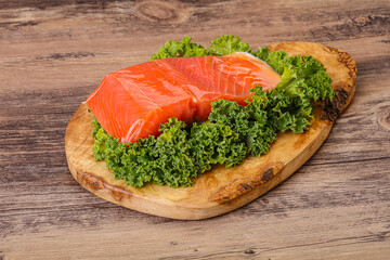 Salmon fillet slice for cooking