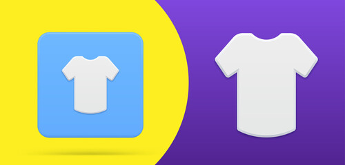 Simple t shirt textile shopping application 3d icon button set vector illustration fashion boutique