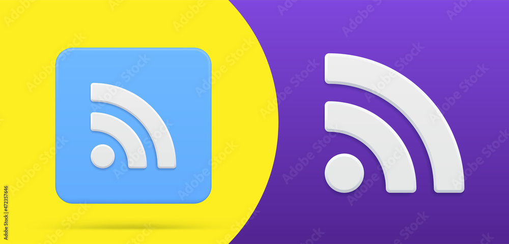 Poster wifi signal diagonally placed wireless zone internet connection simple 3d icon button set