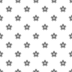 Seamless symmetric pattern with stars on white background.