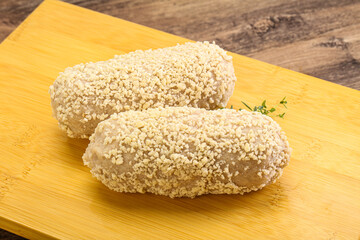 Raw chicken cutlet for roast