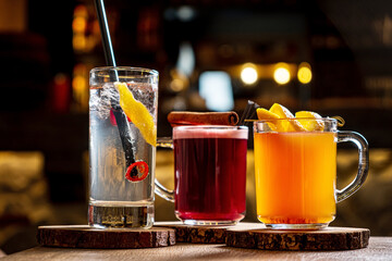 Christmas mocktails on the table