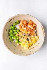 poke bowl on the white background