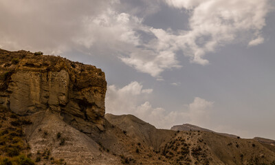 Landscape of Tabernas desert in Almeria, Spain