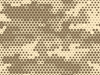 Camouflage seamless pattern modern. Military texture made from hexagonal elements. Print on fabric and clothes. Vector