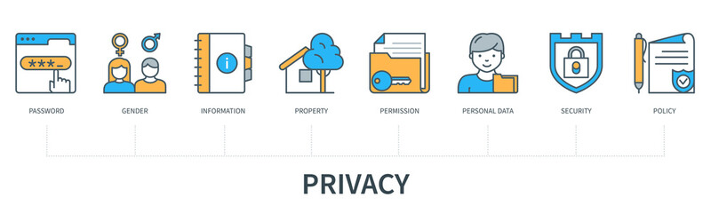 Privacy concept vector infographics