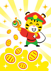 寅の大黒様　溢れる小判