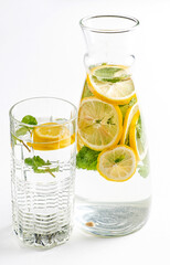 fresh lemonade on the white background