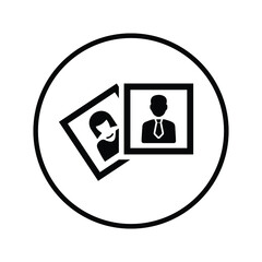 Photography, profile, pic icon. Black vector sketch.