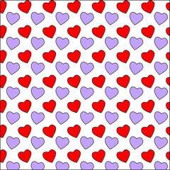 Heart pattern for valentine's day. Red and pink hearts for screensaver.
