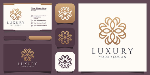 ornament elegant leaf logo design for beauty, Cosmetics, yoga and spa