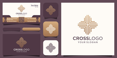 Medical Cross and Health Pharmacy Logo Vector Template