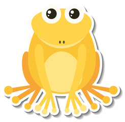 Chubby frog animal cartoon sticker