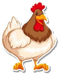 Chicken animal farm animal cartoon sticker