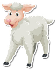 A sheep farm animal cartoon sticker