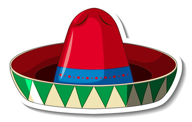 Mexican hat cartoon sticker