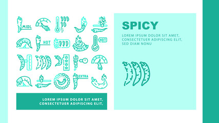 Spicy Pepper Different Scale Landing Web Page Header Banner Template Vector Burning Cayenne Spice Pepper Flavoring For Measuring Cooked Dish Illustration