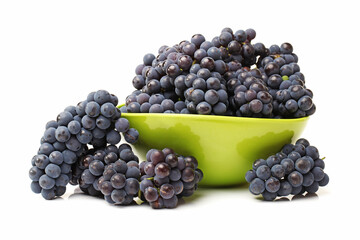 Grapes on white background