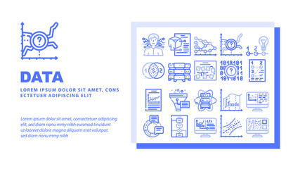 Data Science Innovate Technology Landing Web Page Header Banner Template Vector Analysis And Research Data Science, Software Algorithm And And Programming, Quantum Computer And Server Illustration
