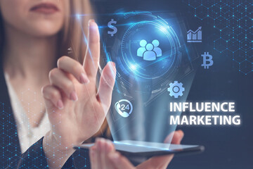 Business, Technology, Internet and network concept. Young businessman working on a virtual screen...