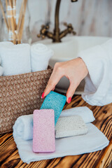 Pumice stone in the bathroom