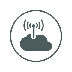 Cloud, computing, Wi-Fi connection icon. Gray vector sketch.