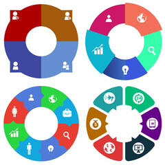 Business infographics. Set of pie chart	