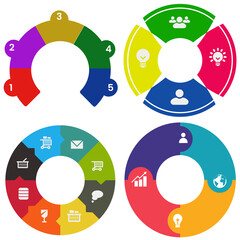 Business infographics. Set of pie chart	