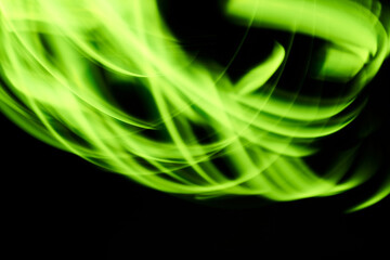 Green plexus light on a black background