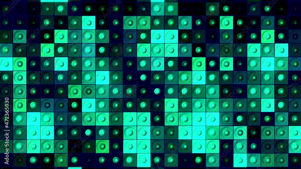 Poster audio equalizer on dark background, beating rings. seamless loop. motion. music or sound equalizer i