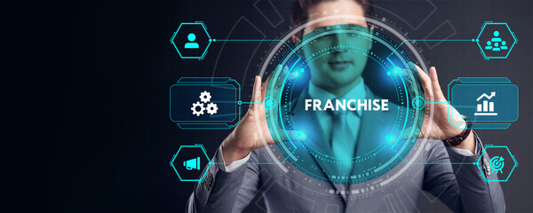 Franchise concept. Business, Technology, Internet and network concept.