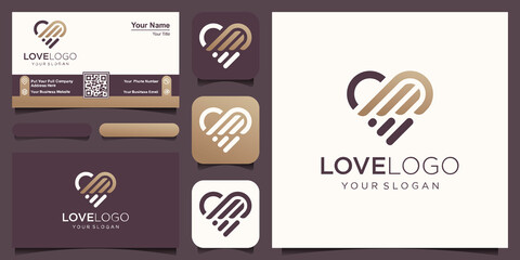 Love wings Logo Template design vector © gemilang