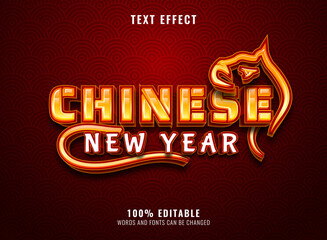 chinese new year text effect with tiger symbol