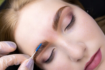 macro photography of firewood after lamination with compositions by a master in white gloves combs...