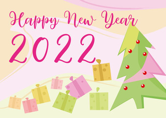 Greeting card to celebrate entering the year 2022.