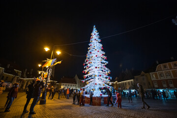 Bridge of lies in Sibiu on a calm December night